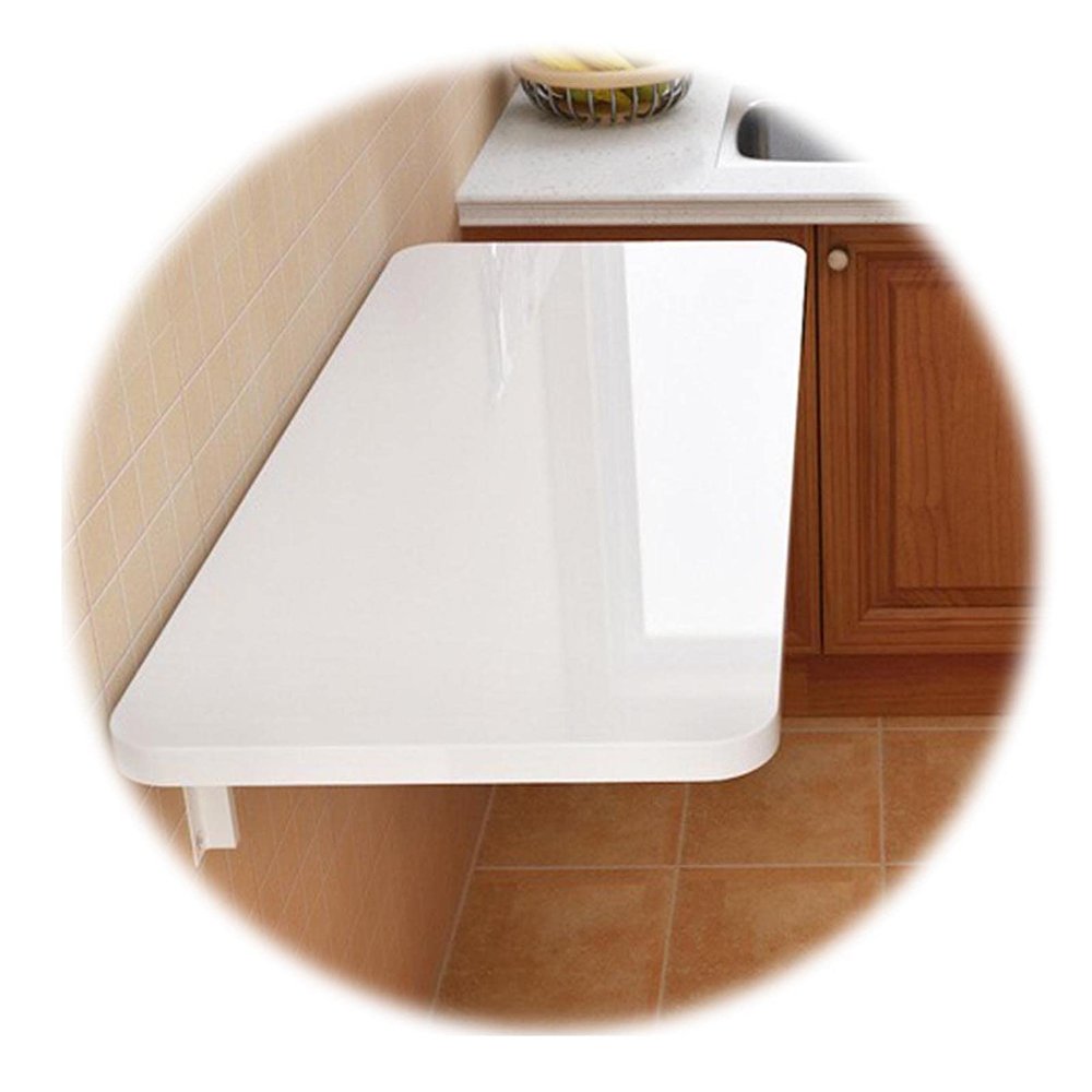 ALGWXQ Wall Mounted Fold Down Table Computer Desk Drop-Leaf Table with Metal Brackets for Laundry RoomHome BarKitchenDining Room (Color : White, Size : 100x30cm)