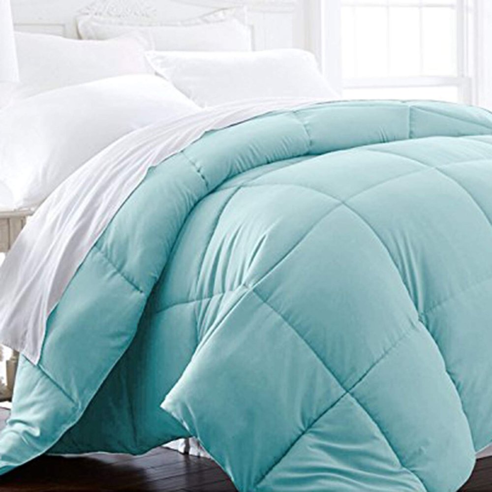 3 Piece Luxury Goose Down All Season Alternative Comforter Eastern King 116'' x 108''Hotel Quality Comforter Aqua Blue