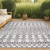 JONATHAN Y Tribal Bohemian Indoor Outdoor Area Rug 3X5 Ivory/Black, Kafel for Backyard, Patio, Porch, Easy-Cleaning, High Traffic, Pet-Friendly, Non-Shedding (SMB130E-3) view 1