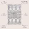 JONATHAN Y Tribal Bohemian Indoor Outdoor Area Rug 3X5 Ivory/Black, Kafel for Backyard, Patio, Porch, Easy-Cleaning, High Traffic, Pet-Friendly, Non-Shedding (SMB130E-3) view 2