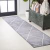 JONATHAN Y Cole Diamond Trellis Gray/White Runner Rug 2x8, Modern,Contemporary,Geometric,Casual, Easy-Cleaning for Living Room,Bedroom,Kitchen,Pet Friendly,Non-Shedding (SEU102F-28) view 1