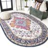 JONATHAN Y Boho Vintage Blue/Multi 5x8 Oval Area Rug, Bohemian Flair Medallion, Floral Easy-Cleaning High Traffic for Living Room, Bedroom, Kitchen, Pet-Friendly, Non Shedding (BMF106A-5OV) view 1