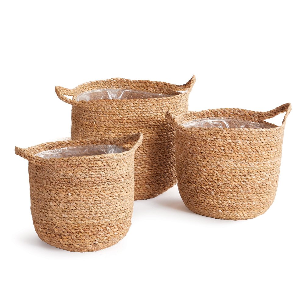 NAPA Home & Garden, SEAGRASS ROUND BASKETS WITH HANDLES, SET OF 3