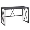Leick Home Collapsible X Writing Computer Desk Space Saving for Bedroom, Home Office, Small Spaces, Fully Assembled in Gray Herringbone/Matte Black, 70002-BLKNK view 1