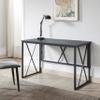 Leick Home Collapsible X Writing Computer Desk Space Saving for Bedroom, Home Office, Small Spaces, Fully Assembled in Gray Herringbone/Matte Black, 70002-BLKNK view 2