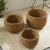 Napa Home & Garden Natural Seagrass Cylindrical Baskets Set of 3 - Soft Flexible and Beautifully Textured Storage Bins for Home Decor Brown view 4