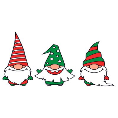 Vinyl Wall Decal: Gnomes Christmas Costume Room - 18" x 28" Kids Nursery X-mas Themed Dwarves Small Humanoid Creatures Bedroom Home Sticker Dcor