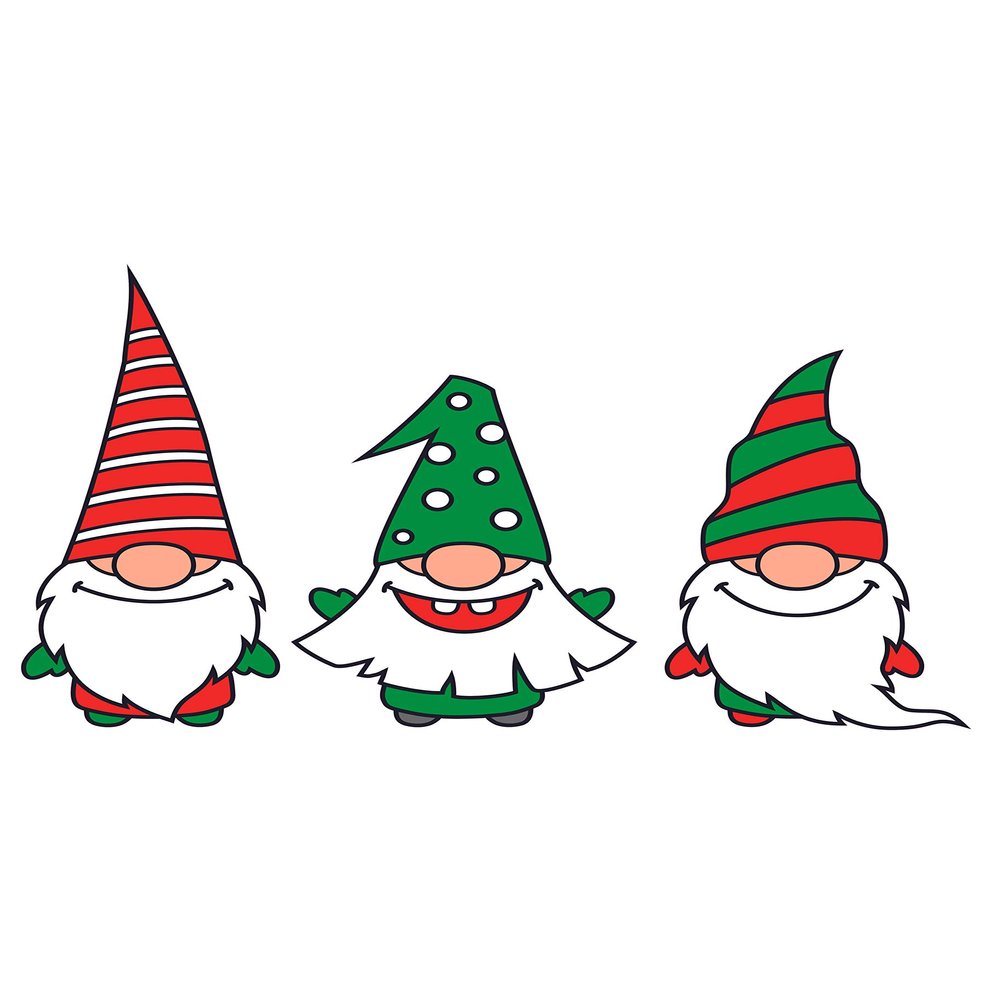Vinyl Wall Decal: Gnomes Christmas Costume Room - 18" x 28" Kids Nursery X-mas Themed Dwarves Small Humanoid Creatures Bedroom Home Sticker Dcor