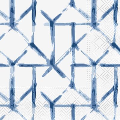 Abbott Collection 88-L-126205 Paper Napkins, 6.5"SQ, Blue/White