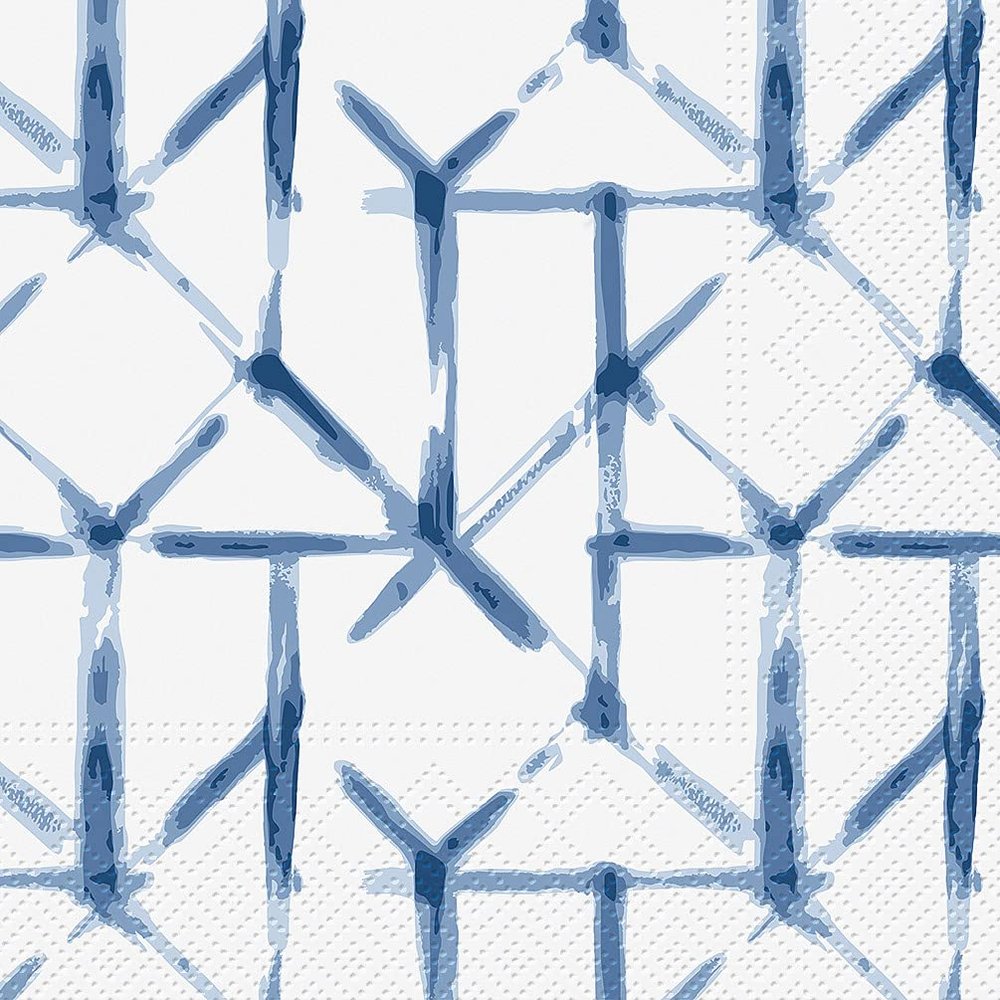 Abbott Collection 88-L-126205 Paper Napkins, 6.5"SQ, Blue/White
