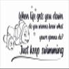 Vinyl Wall Decal: Marlin and Nemo - Quotes Movie Kids 11" x 20" | When Life Gets You Down Do You Wanna Know What You're Gonna Do Just Keep SwimmingBedroom Home Sticker Dcor view 1