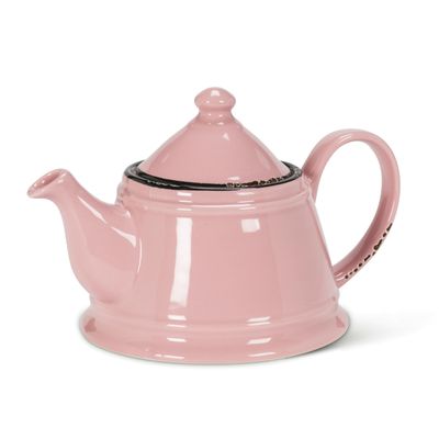 Abbott Collection Enamel Look Stoneware Teapot - Pink, 32oz (9"L)