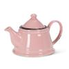 Abbott Collection Enamel Look Stoneware Teapot - Pink, 32oz (9"L) view 1