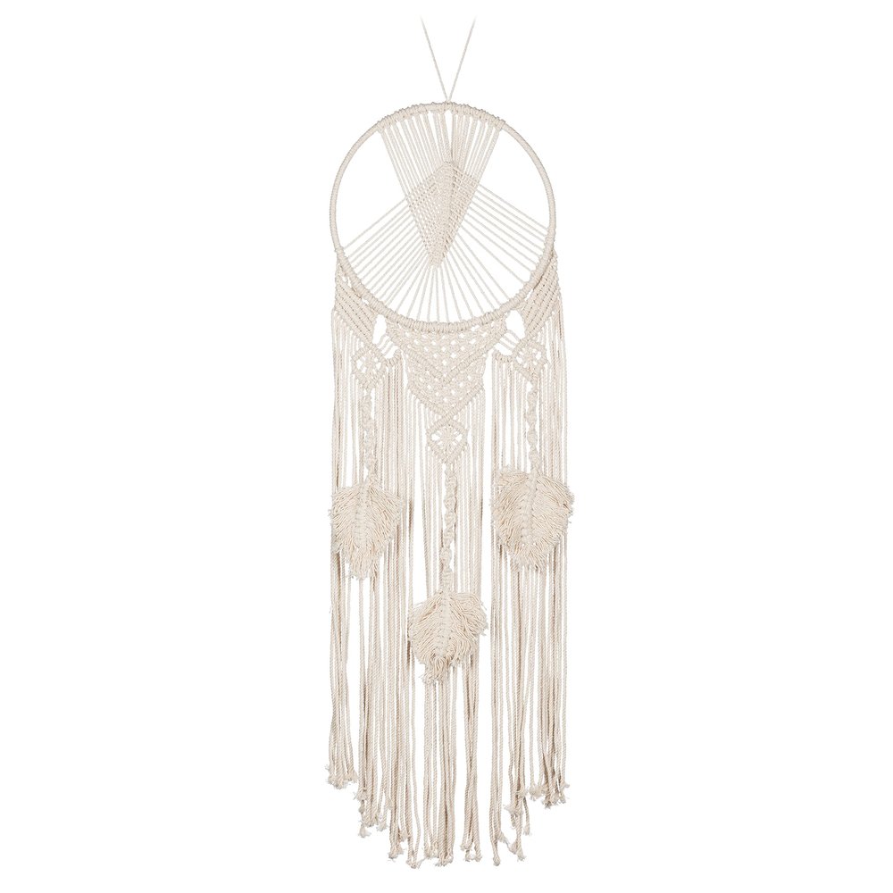 Abbott Collection 58-MACRAME-567 Round Macrame Wall Hanging, Ivory