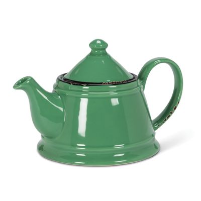 Abbott Collection Enamel Look Stoneware Teapot - Forest Green, 32oz (9"L)