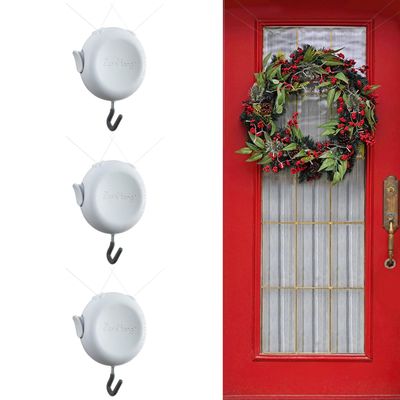 Wreath Hangers for Front Door - Damage Free Hanging by Zip 'n Hang: Adjustable Door Hanger, Christmas Wreath & Decor Hanger for Front Door, Hooks for Hanging on Glass & Screen Doors