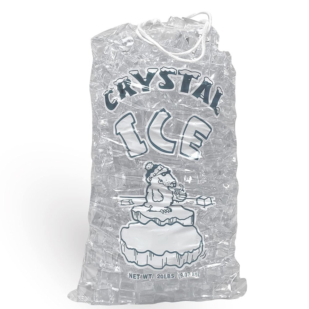 Pinnacle Mercantile 20 lb. Drawstring Ice Bags (30-Count) Heavy-Duty, Puncture-Resistant EVA | Cotton Pull Closure | Disposable, Recyclable | Portable Storage and Freezer Keeper