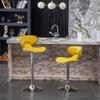 Roundhill Furniture Masaccio Velvet Upholstered Adjustable Swivel Barstool, Set of 2, Yellow view 1
