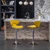 Roundhill Furniture Masaccio Velvet Upholstered Adjustable Swivel Barstool, Set of 2, Yellow view 4