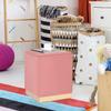 Decent Home Ottoman Footrest, Soft Velvet Stool with Gold Base, Elegant Pink view 4