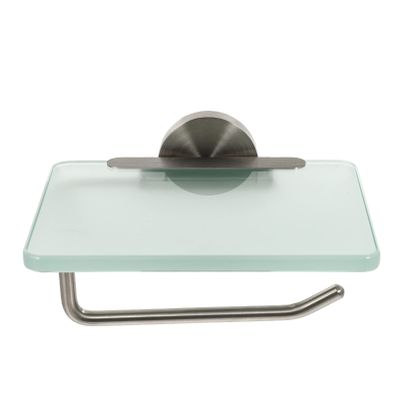 1pc Roll Glass Roll Holder Household Paper Rack Bathroom Tissue Rack Tissue Paper Storage Toilet Holder Durable Bathroom Supplies Toilet Storage Holder