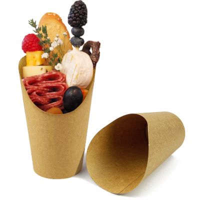 CAMKYDE 50 Pcs French Fries Holder, 14oz Disposable Paper French Fry Cups Charcuterie Cups for all Occasions (14oz)