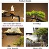 HSINYA Tabletop Buddha Water Fountains Indoor Water Fall with LED Light Zen Decor for Meditation with Mist Japanese Decor with Fake Plants Feng Shui Decoration for Good Luck Wealth view 4