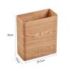 CL-ZZZ Wooden Cube Shape Waste Paper Bin, Living Room Under Table Rubbish Bin Solid Wood Trash Can Kitchen Garbage Can Light Brown view 2