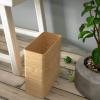 CL-ZZZ Wooden Cube Shape Waste Paper Bin, Living Room Under Table Rubbish Bin Solid Wood Trash Can Kitchen Garbage Can Light Brown view 3