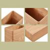 CL-ZZZ Wooden Cube Shape Waste Paper Bin, Living Room Under Table Rubbish Bin Solid Wood Trash Can Kitchen Garbage Can Light Brown view 4
