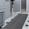 FREADEM Runner Rugs 4' x 72' Indoor Outdoor Carpet Runner, Area Rugs with Anti-Slip Rubber Backing for Aisle Hallway Balcony Garage Entryway Stair, Grey Stripe view 1