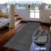 FREADEM Runner Rugs 4' x 72' Indoor Outdoor Carpet Runner, Area Rugs with Anti-Slip Rubber Backing for Aisle Hallway Balcony Garage Entryway Stair, Grey Stripe view 4
