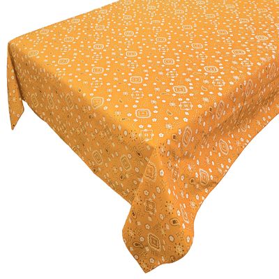 lovemyfabric Poly Cotton Bandanna Print Tablecloth for Dinner, Special Events Birthdays/Baby Shower Wedding/Bridal Showe (58" 120", Orange)