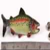 Handcrafted Hand Painted Rainbow Trout Large Premium Magnet Gift for Fishermen Home Office Lodge Fridge Whiteboard Locker - Made in USA - SKU FP001PRMAG view 2