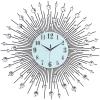 Clock Wall Clock for Living Room Decor, Non-Ticking Quiet Glass Dial Bling Silver Wall Clocks Decor for Bedrooms Kitchen and Space Decoration (24inch/26inch) view 1