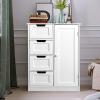 Noskatu Bathroom Cabinet Freestanding Storage Cupboard with 1 Adjustable Shelf 4 Drawer Cupboard Unit for Bathroom Kitchen Living Room White view 4