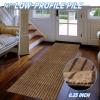 FREADEM Runner Rugs 4' x 26' Indoor Outdoor Carpet Runner, Area Rugs with Anti-Slip Rubber Backing for Aisle Hallway Balcony Garage Entryway Stair, Brown Stripe view 4
