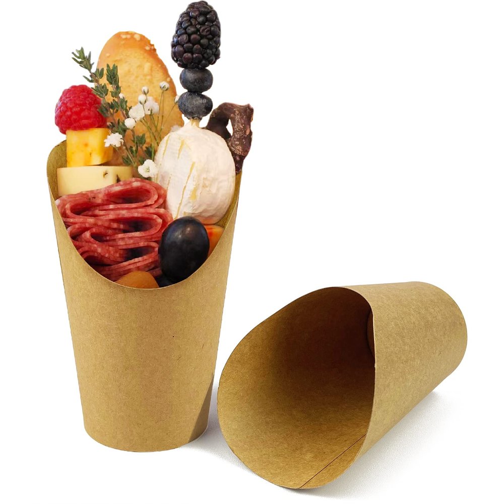 CAMKYDE 50 Pcs French Fries Holder, 12oz Disposable Paper French Fry Cups Charcuterie Cups for all Occasions (12oz)