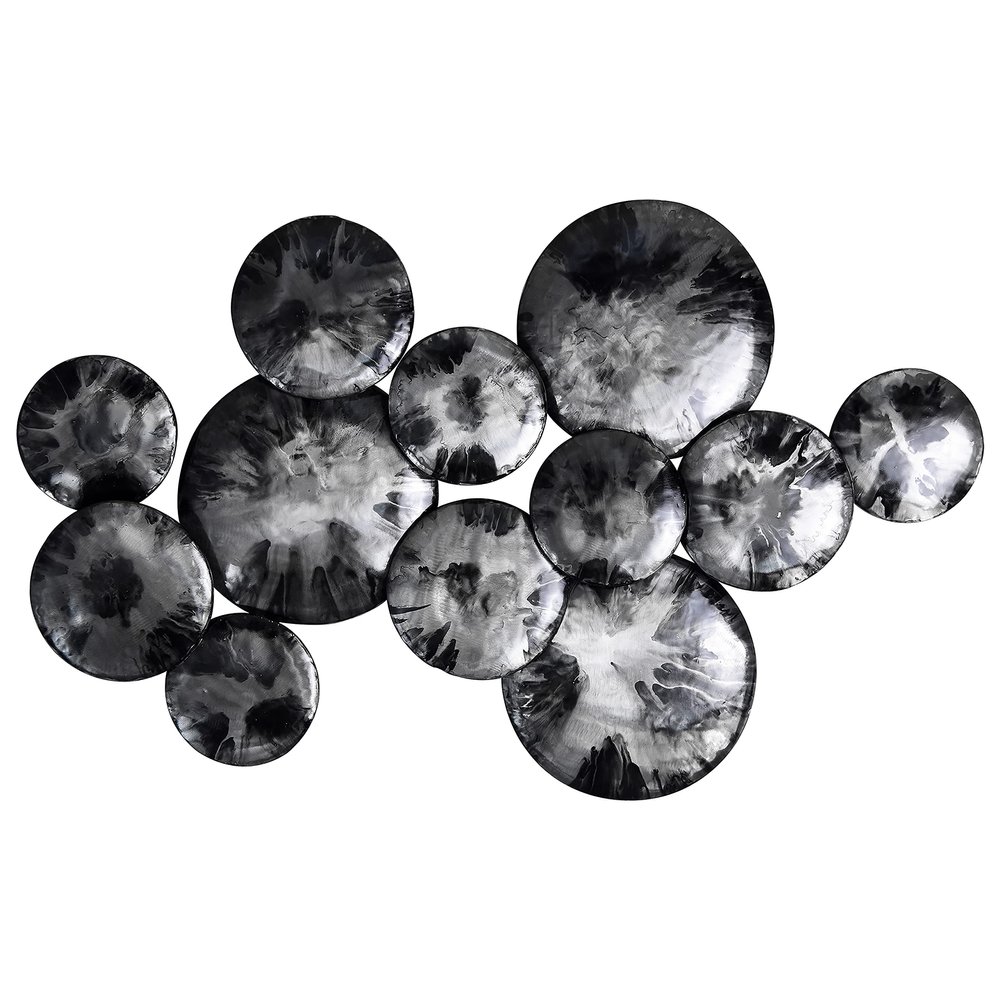 Empire Art Direct Obsidian Wall Art Hand Painted Etched Metal Wall Sculpture,Ready to Hang,Living Room,Bedroom & Office,Black