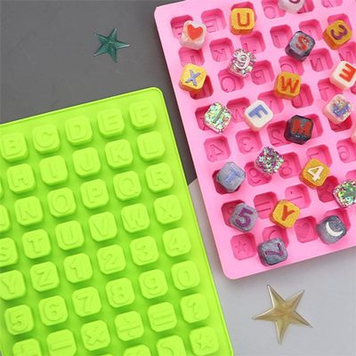 48 Stars Letter Manual Diy Silicone Chocolate Mould Ice Tray Digital Handmade Soap Molds