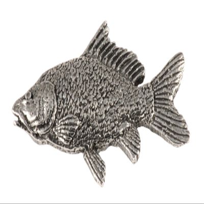 Handcrafted Antique Pewter Carp Magnet Gift for Fishermen Home Office Lodge Lodge Refrigerator Whiteboard Locker - Made in United States - SKU F077MAG