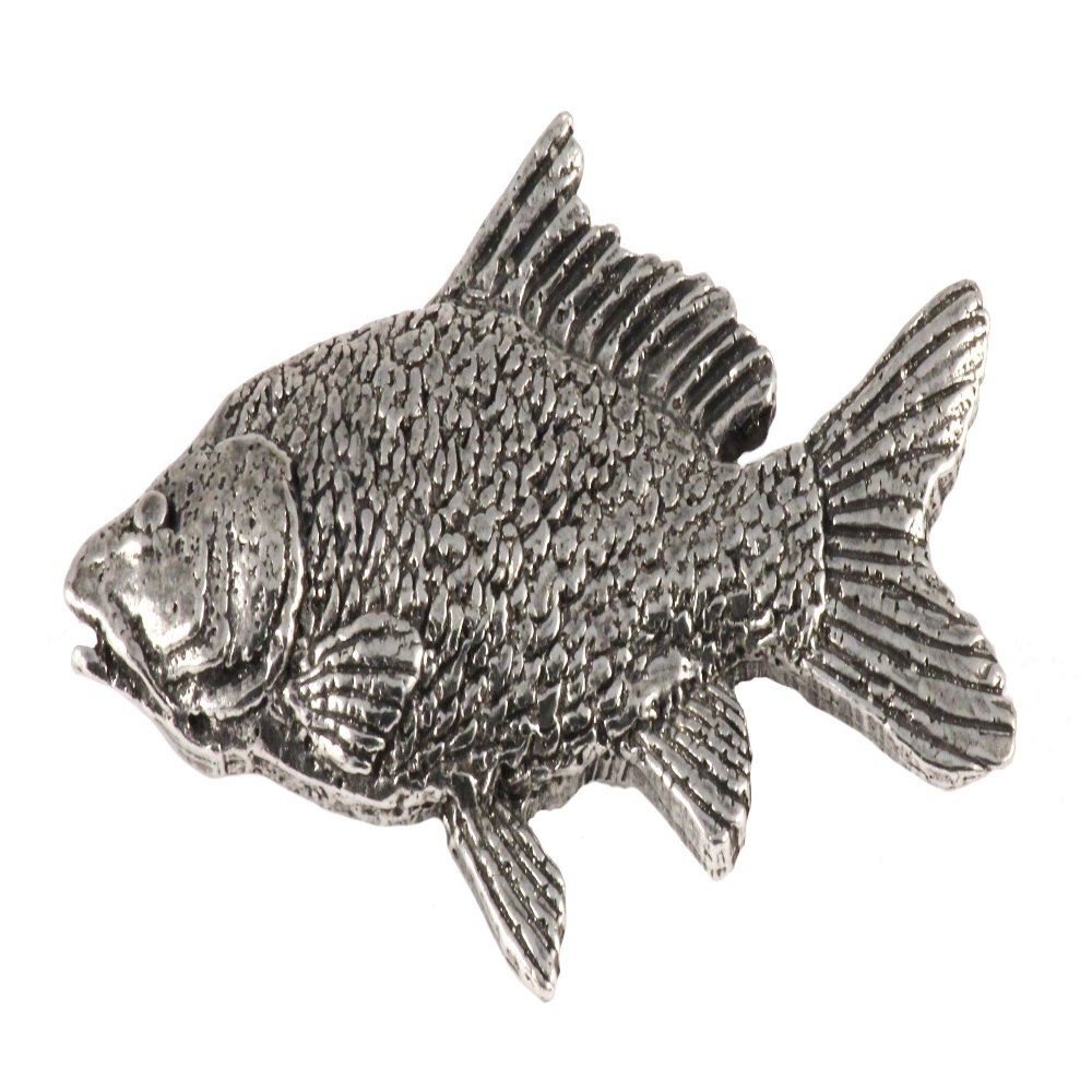 Handcrafted Antique Pewter Carp Magnet Gift for Fishermen Home Office Lodge Lodge Refrigerator Whiteboard Locker - Made in United States - SKU F077MAG