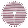 Vickerman 48" Red Stripe Cotton Tree Skirt, Indoor Holiday Home Decor for Christmas Tree view 1