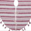 Vickerman 48" Red Stripe Cotton Tree Skirt, Indoor Holiday Home Decor for Christmas Tree view 2