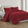Queen/Full Size for All Season 100% Organic Cotton Yarns 500 GSM Fill Power Winter Warm Comforter Set Soft and Breathable Lightweight Box Stitched Design Comforter with 2 Pillowcases Burgundy view 1