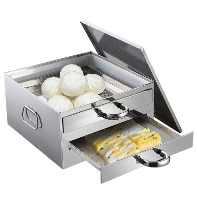 AIZYR Cantonese Rice Noodle Rolls Machine, 304 Stainless Steel Steamed Vermicelli Roll Steamer Household Changfen Cookware with Removable Lid