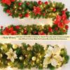 ZhoneQingXninRED Christmas Garland 8.86 FT Rattan with Lights Artificial Flower Vine Wreath Red Berries LED String for Tree, Staircase, Railing Decoration view 2
