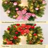 ZhoneQingXninRED Christmas Garland 8.86 FT Rattan with Lights Artificial Flower Vine Wreath Red Berries LED String for Tree, Staircase, Railing Decoration view 3