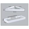 ZTBH Bathroom Divider 20cm/25cm/30cm/35cm/45cm Corner Glass Shelf, Square Bathroom Glass Shelves Bathroom Hardware Sets (Color : 20cm White) view 2