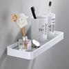 ZTBH Bathroom Divider 20cm/25cm/30cm/35cm/45cm Corner Glass Shelf, Square Bathroom Glass Shelves Bathroom Hardware Sets (Color : 20cm White) view 3